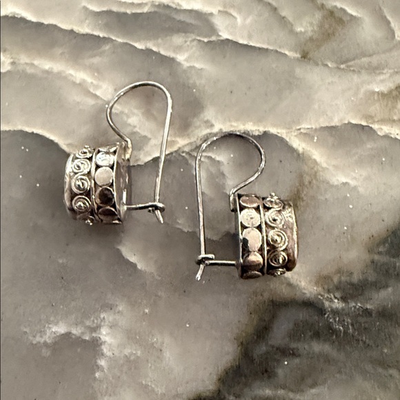 Elegant Sterling Silver and Smokey Topaz Pierced Earrings - Picture 2 of 3